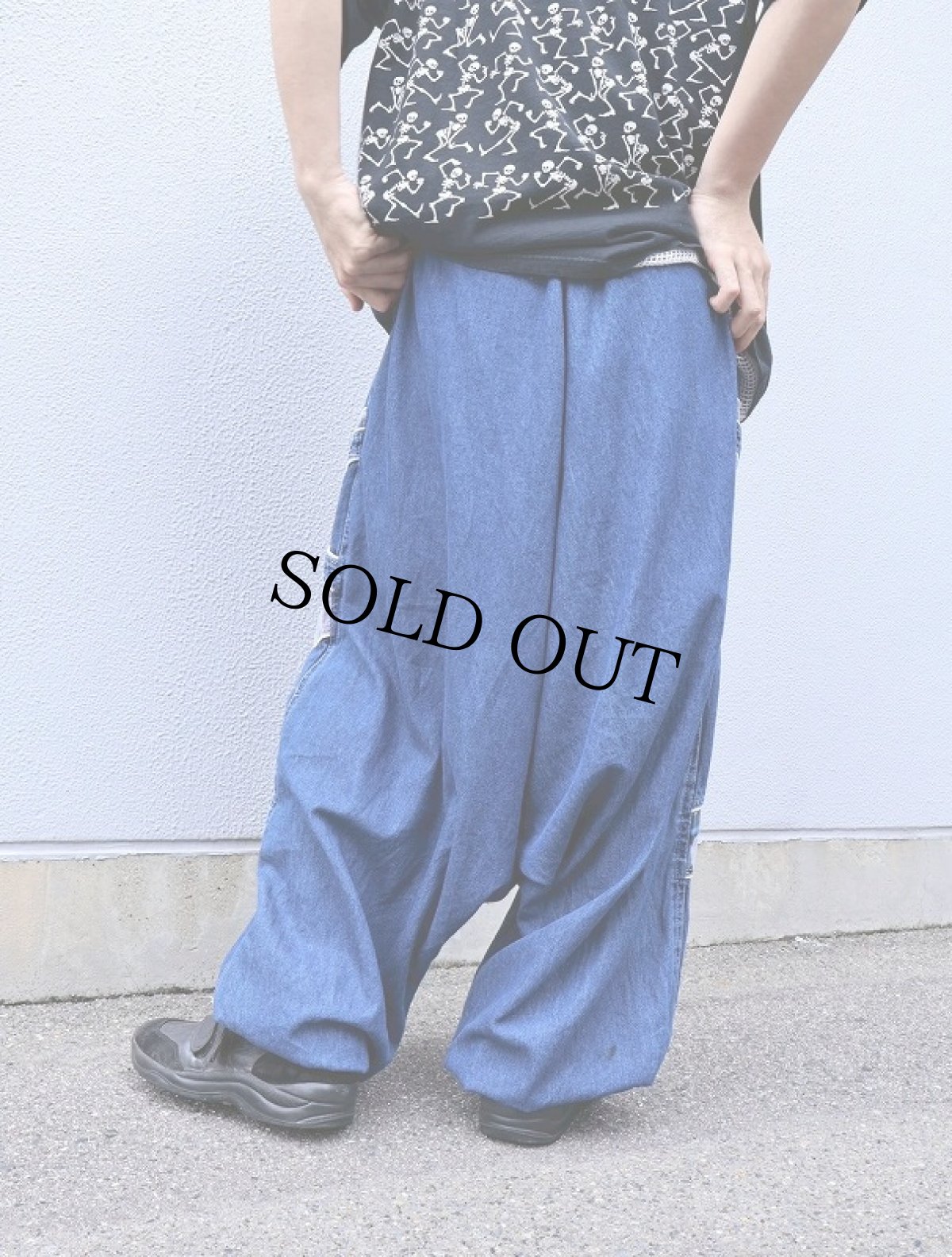 画像4: レイバーデザイン サルエルデニムイージーパンツ XXL (4)