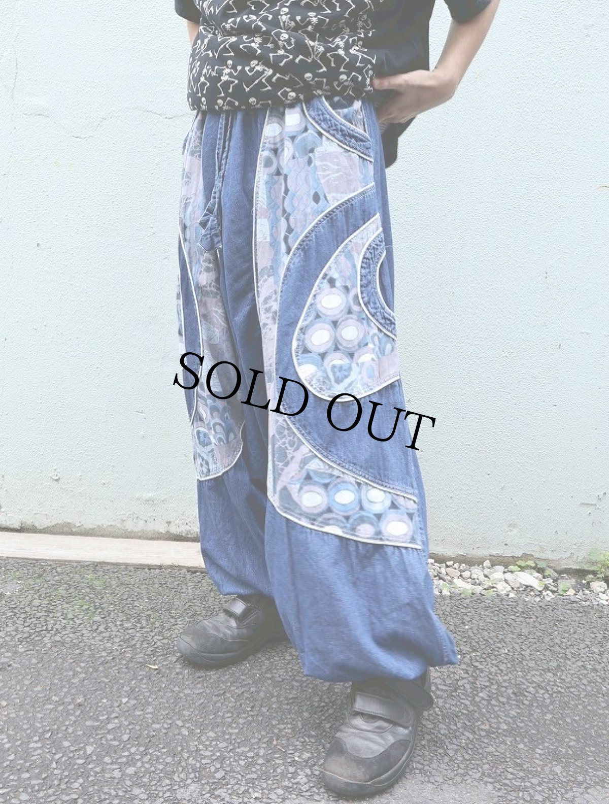 画像2: レイバーデザイン サルエルデニムイージーパンツ XXL (2)