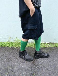 画像3: Caribbean ヘリンボーン織り シルク×リネン カーゴショーツ NAVY W35 (3)