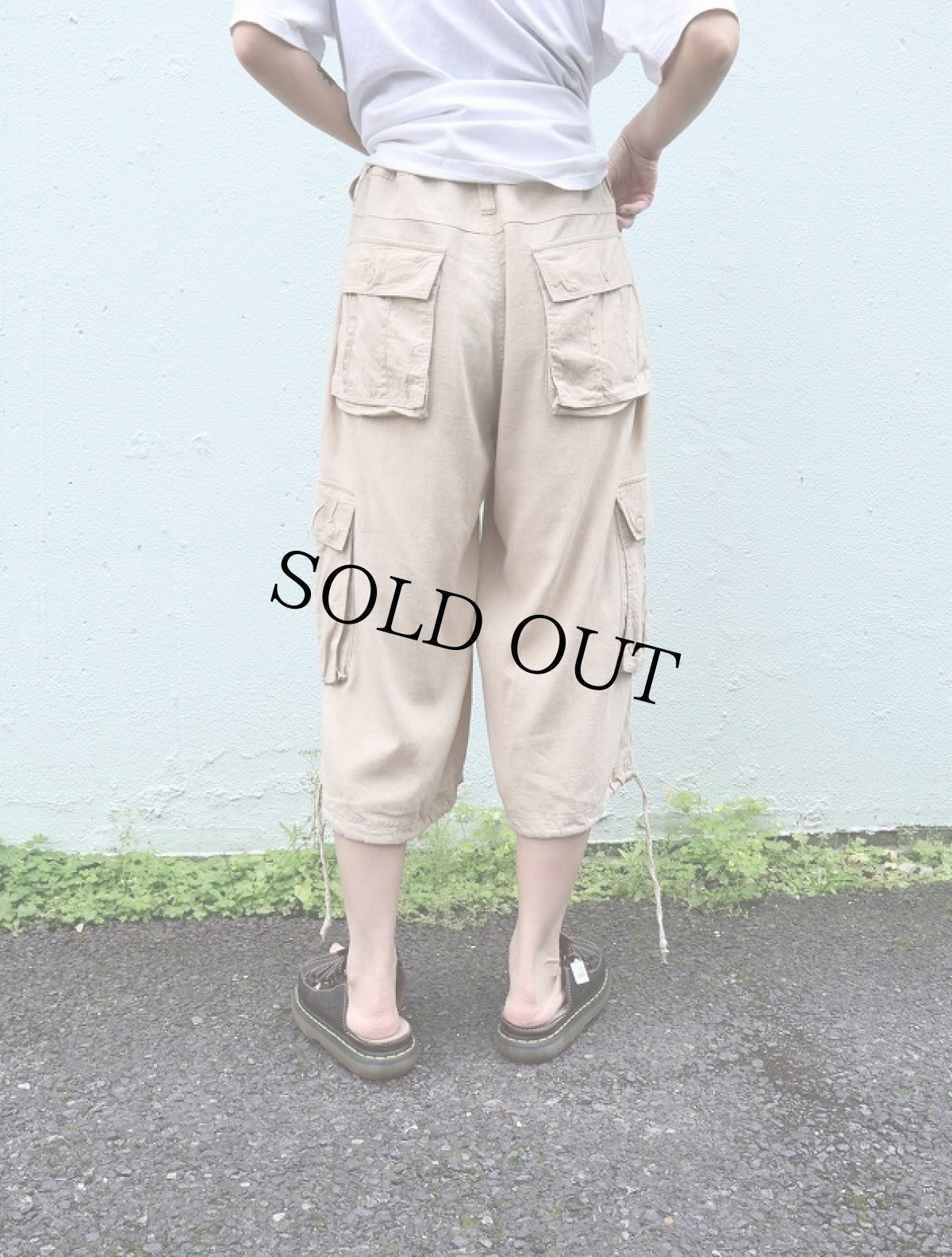 画像4: TRUST リネン×レーヨン カーゴパンツ W37 (4)
