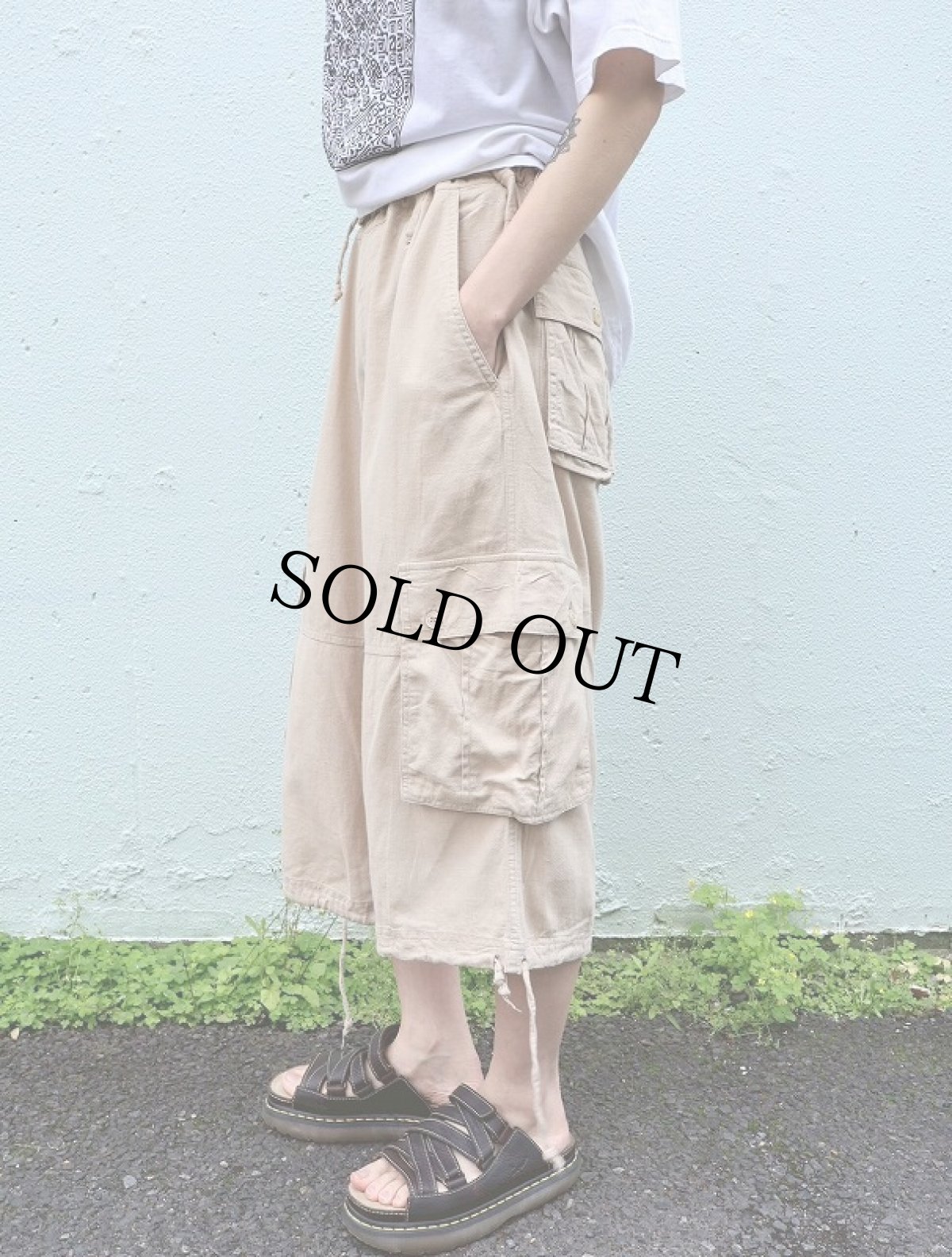 画像3: TRUST リネン×レーヨン カーゴパンツ W37 (3)