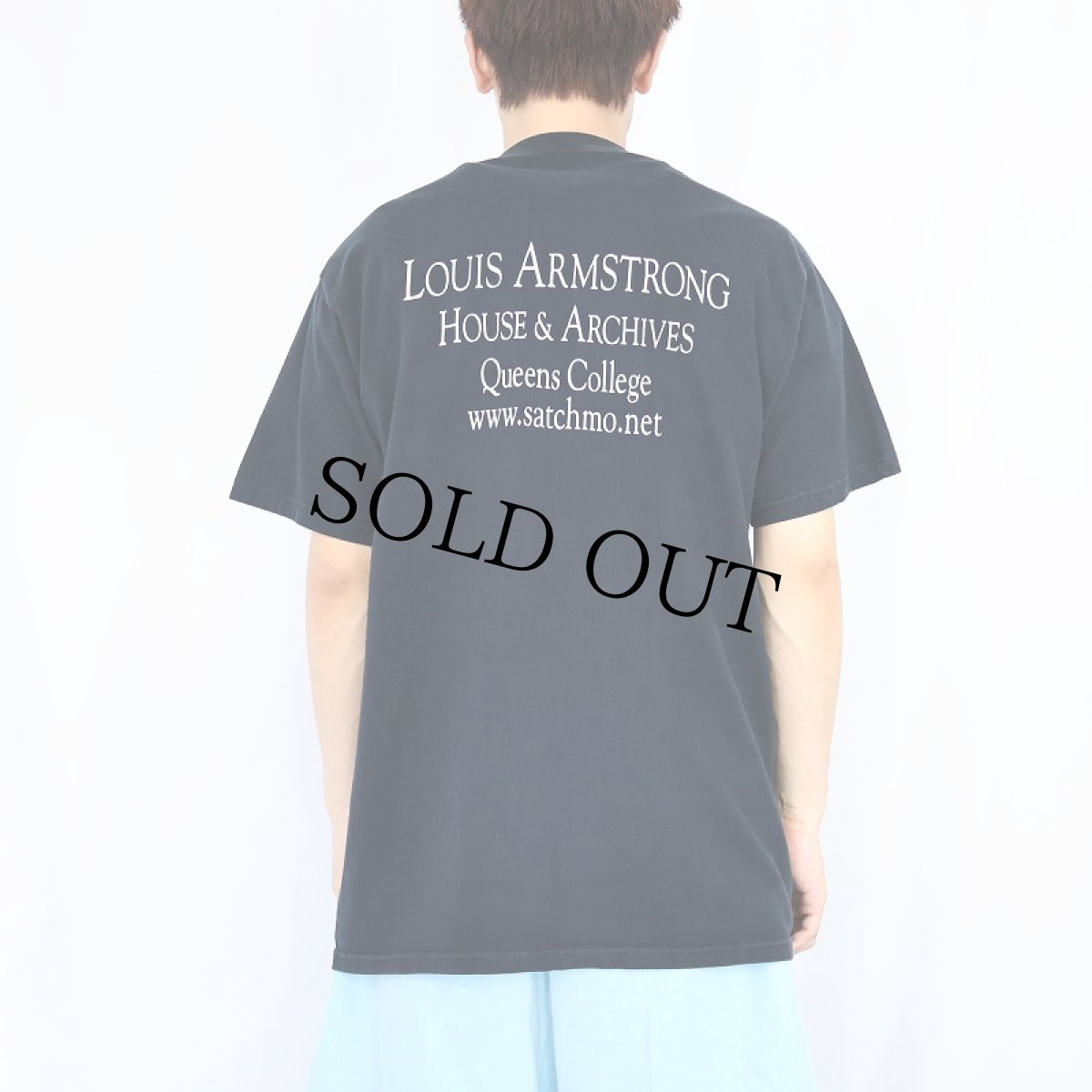 画像4: 〜2000's Louis Armstrong ジャズミュージシャンプリントTシャツ BLACK L (4)
