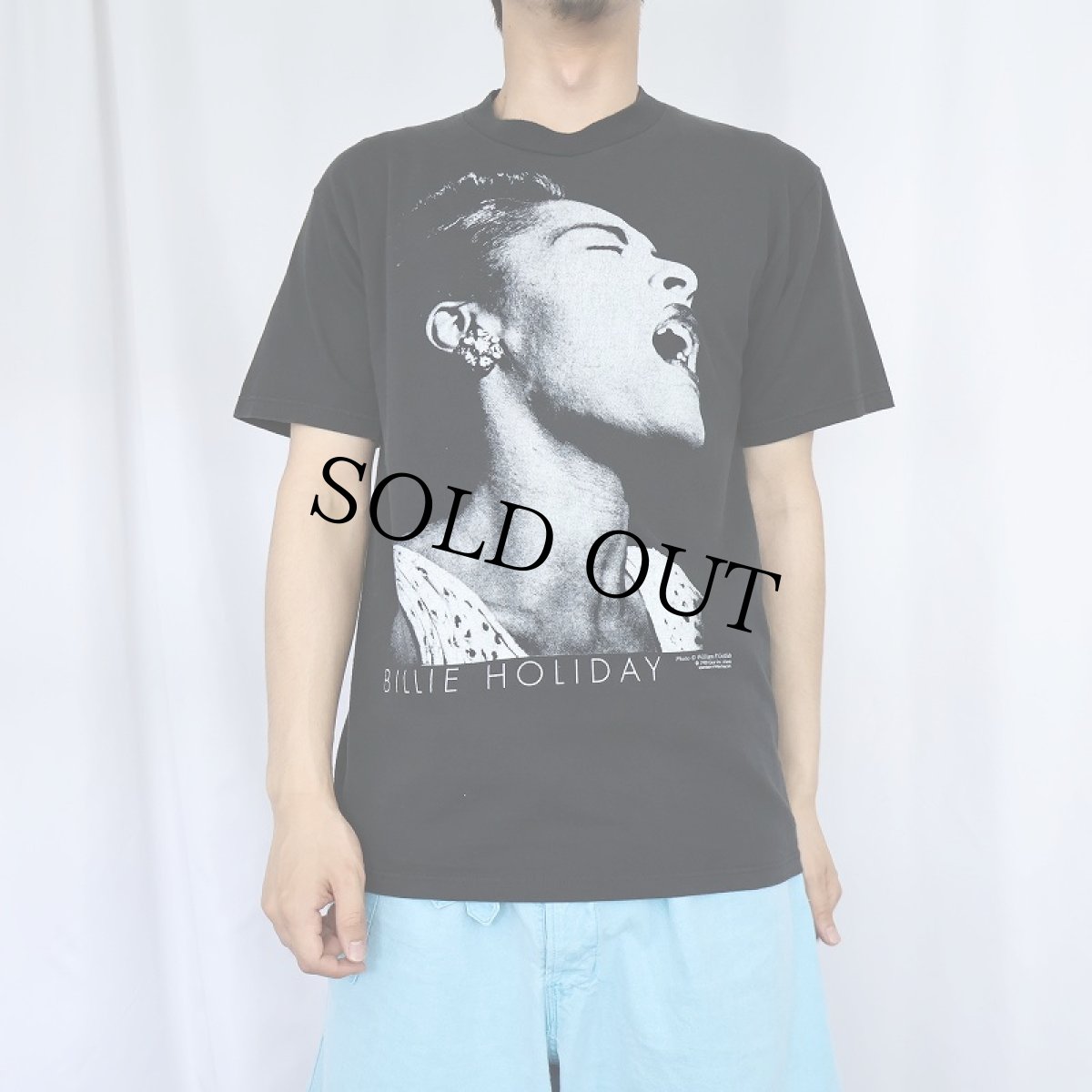 画像3: 90's Billie Holiday USA製 ジャズシンガーTシャツ BLACK M (3)