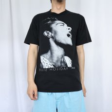 画像3: 90's BILLIE HOLIDAY USA製 ジャズシンガープリントTシャツ BLACK M (3)