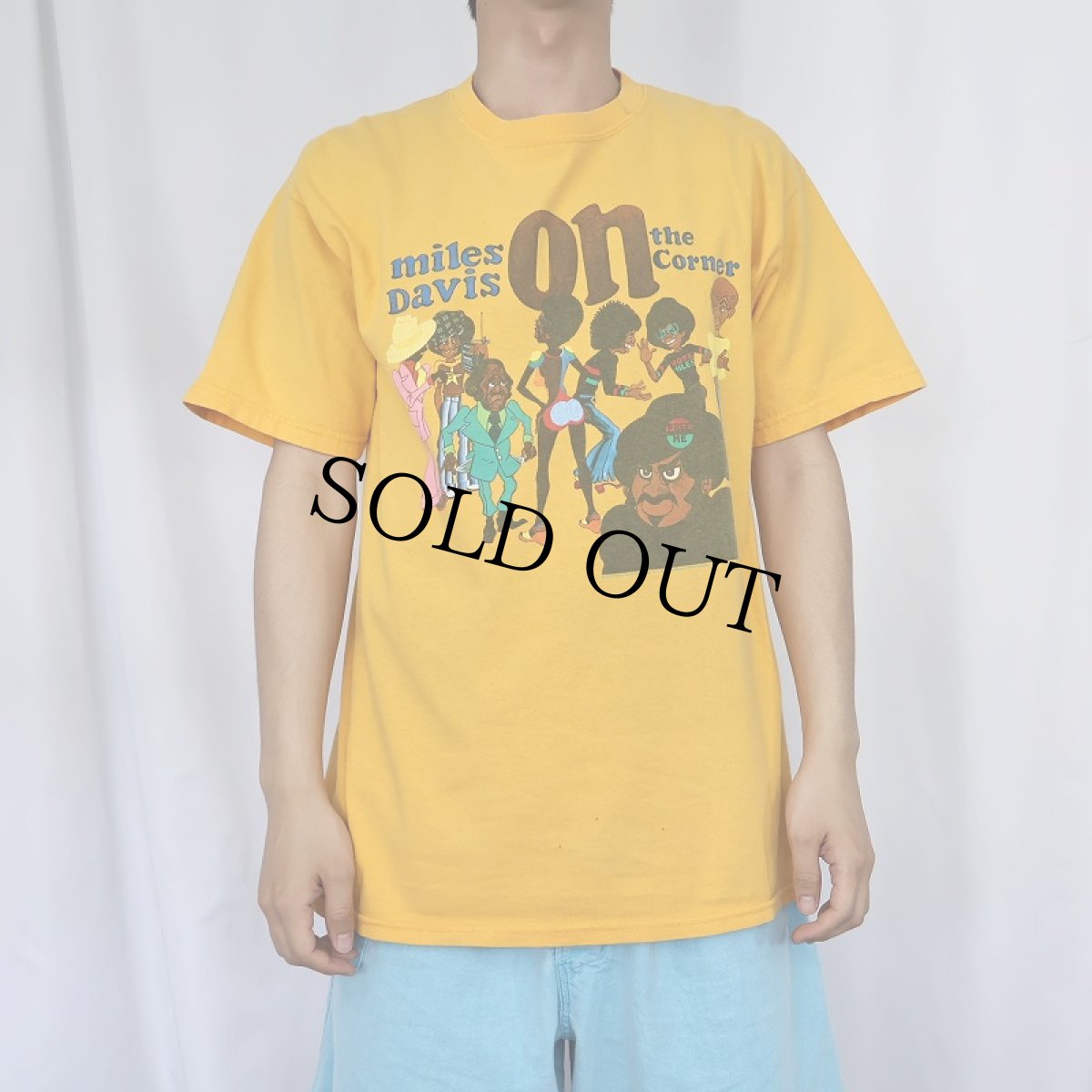 画像3: 90's〜 Miles Davis "On The Corner" ジャズミュージシャンプリントTシャツ M (3)
