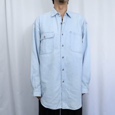 画像3: 80's Eddie Bauer"WILDERNESS" ヨットプリントデニムシャツ L (3)