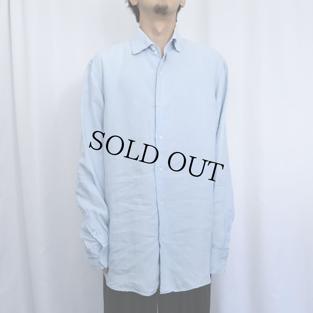 画像2: 2000's BANANA REPUBLIC ドゥエボットーニ リネンシャツ XL (2)