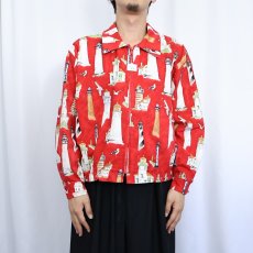 画像2: 90's CB CASUAL USA製 ライトハウス柄 コットンスイングトップ 2X (2)