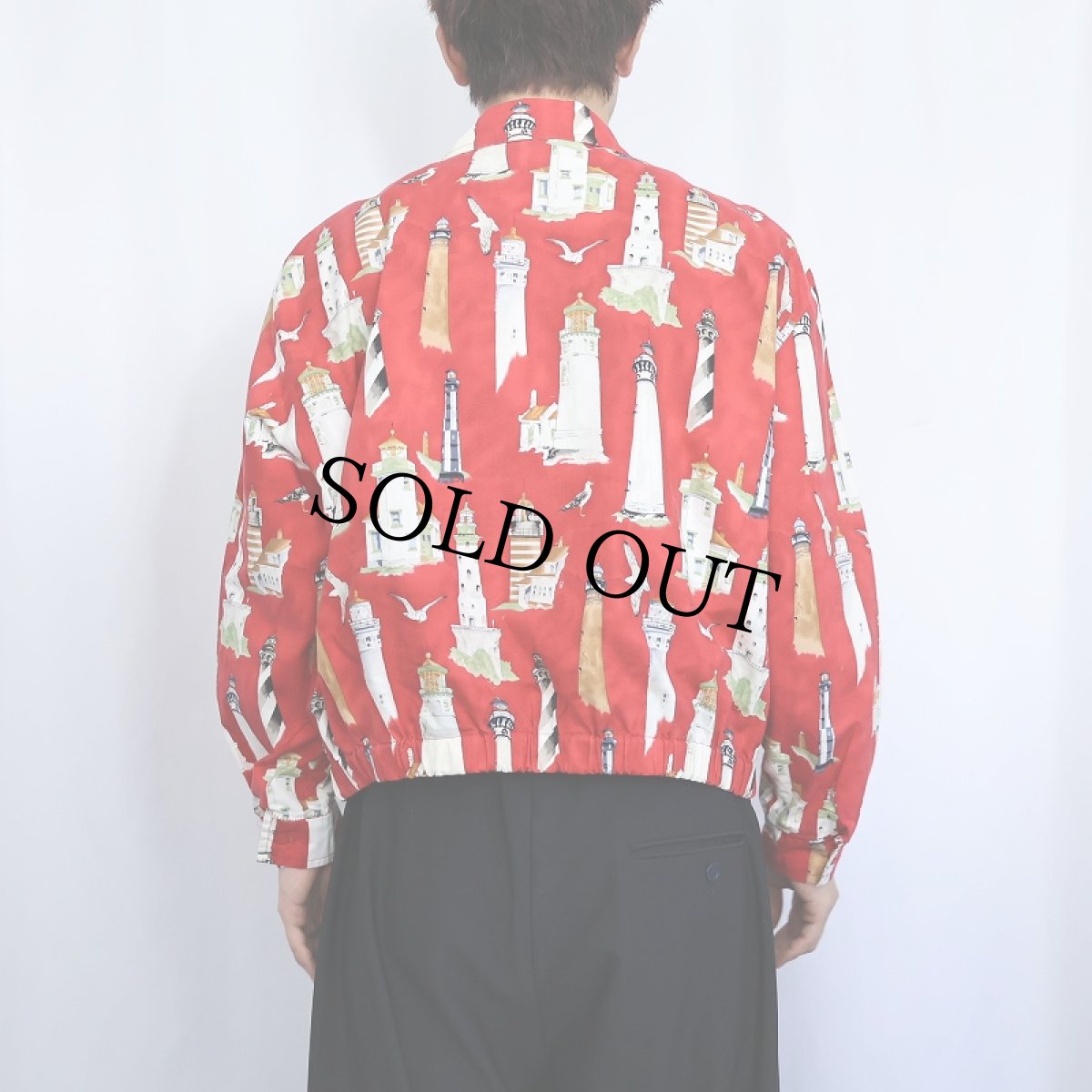 画像3: 90's CB CASUAL USA製 ライトハウス柄 コットンスイングトップ 2X (3)