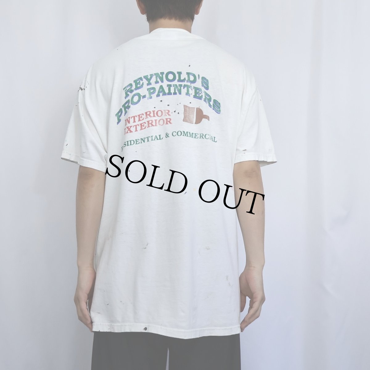 画像4: 【SALE】 REYNOLD'S PRO-PAINTERS ペンキペイント 企業プリントTシャツ L (4)