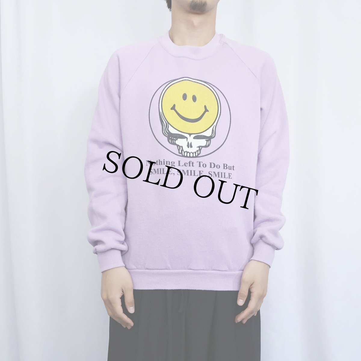 画像2: 80's GRATEFUL DEAD USA製 "Nothing Left To Do But SMILE,SMILE,SMILE" ロックバンドプリントスウェット L (2)