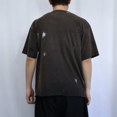 画像3: ペンキペイント フェード 無地カットオフTシャツ BLACK (3)