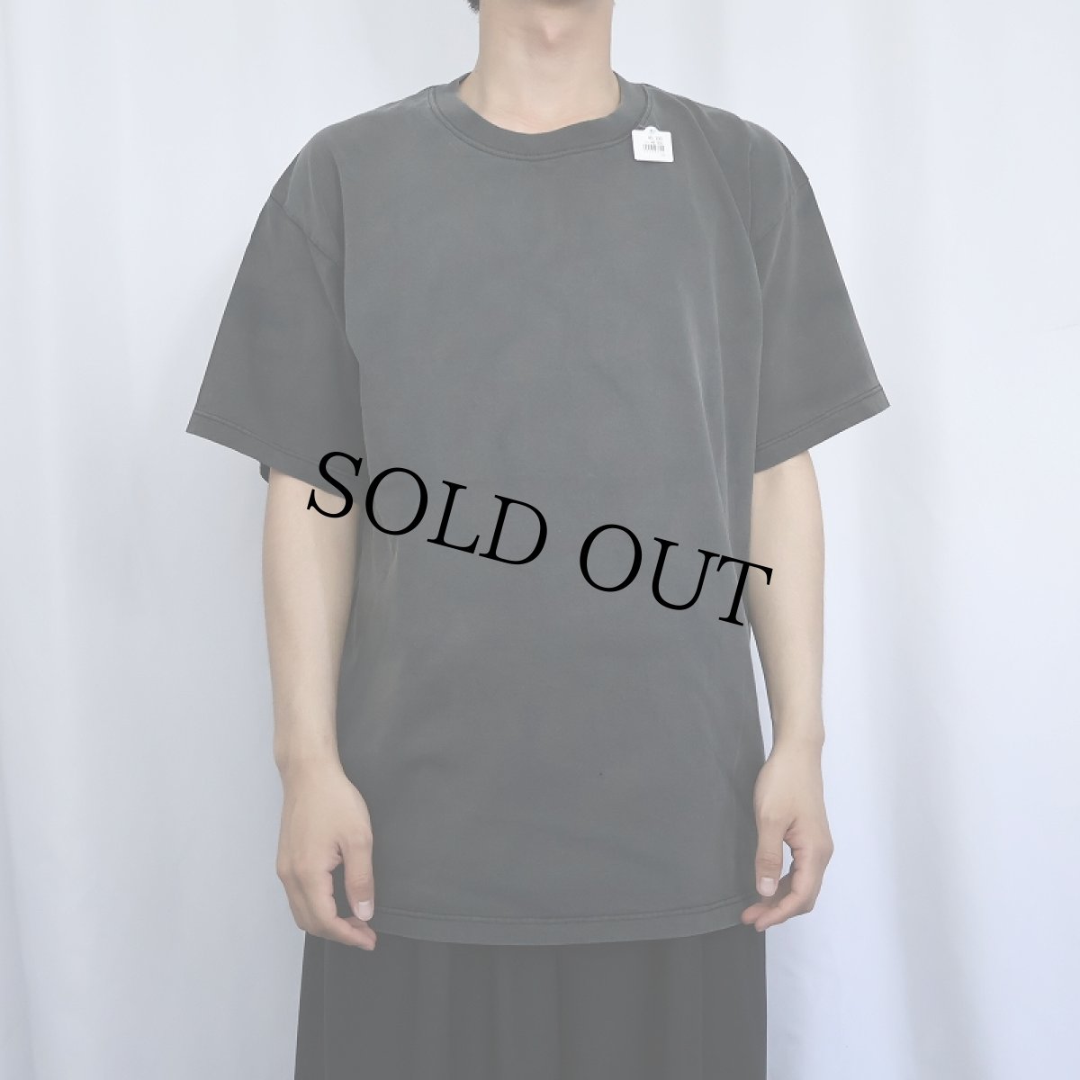 画像2: 2000's GILDAN CANADA製 無地フェードTシャツ BLACK L (2)