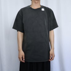 画像2: 2000's GILDAN CANADA製 無地フェードTシャツ BLACK L (2)