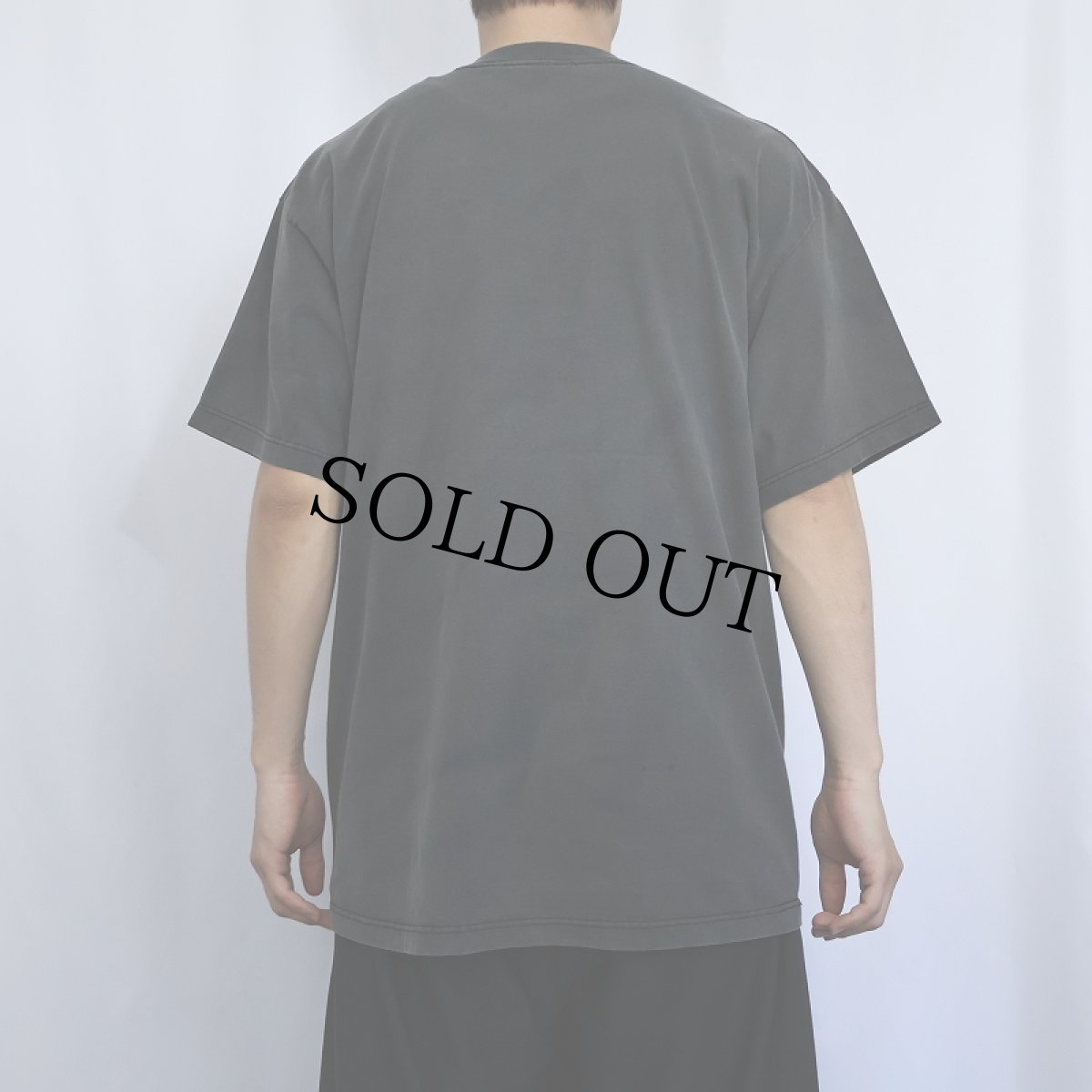 画像3: 2000's GILDAN CANADA製 無地フェードTシャツ BLACK L (3)