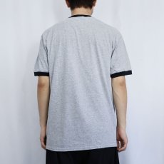 画像3: Steven Rhodes "Deal with the Devil" イラストプリントリンガーTシャツ L (3)