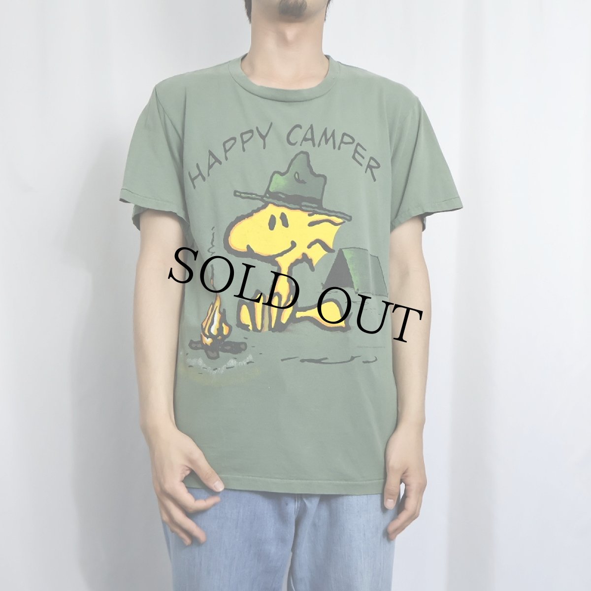 画像2: 90's PEANUTS USA製 "WOODSTOCK" キャラクタープリントTシャツ M (2)