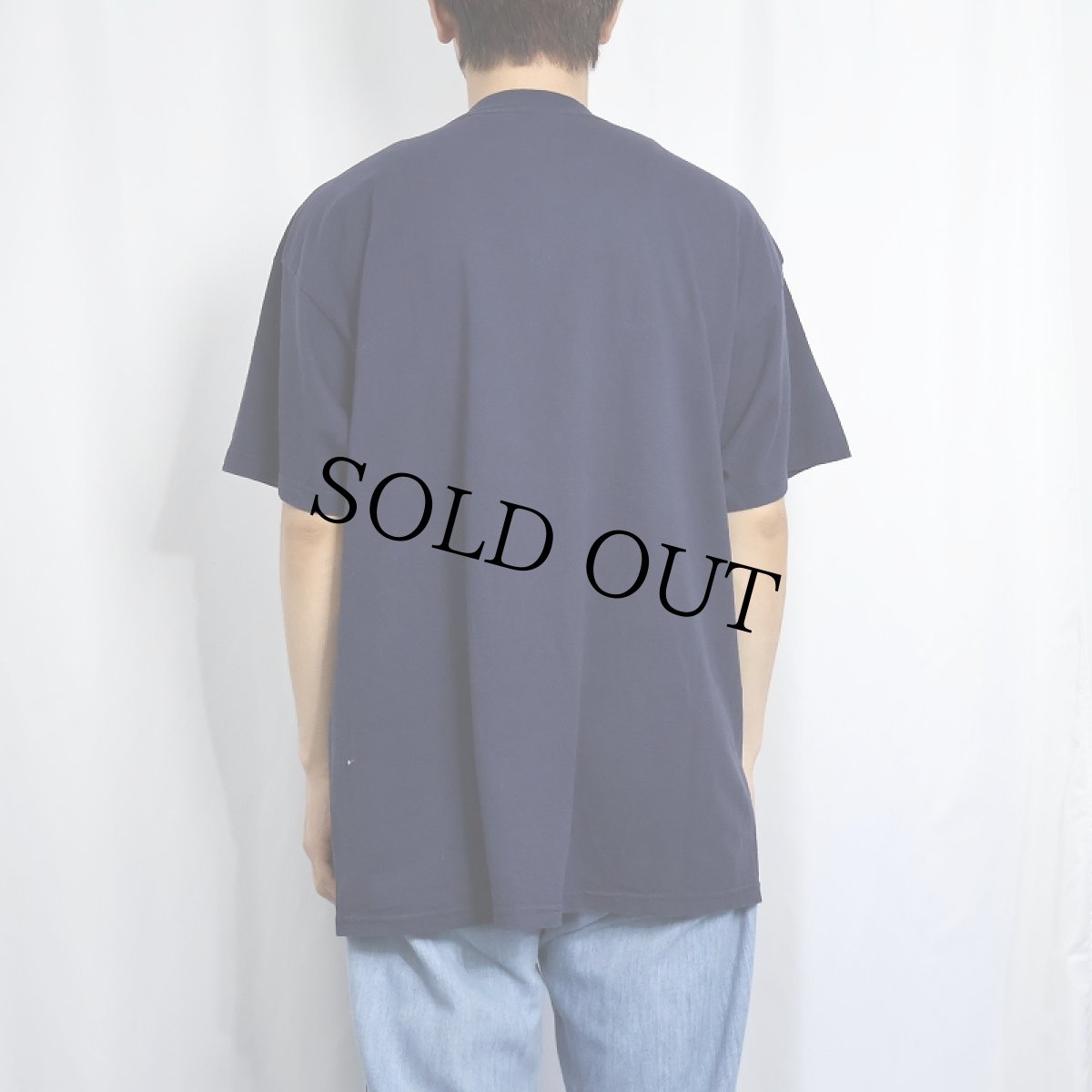 画像3: 2000's SPONGE BOB "LEAVE MY BRAIN ALONE!" キャラクタープリントTシャツ NAVY XL (3)