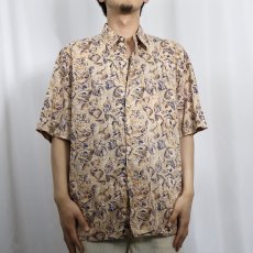 画像2: 80〜90's Reyn Spooner シェル柄 オールオーバーパターン コットンアロハシャツ M (2)