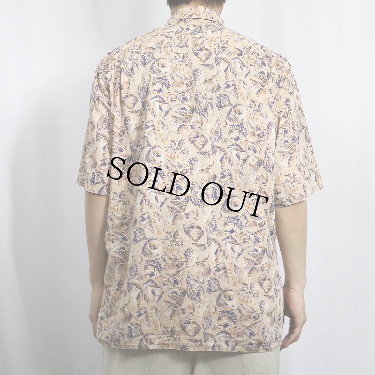画像3: 80〜90's Reyn Spooner シェル柄 オールオーバーパターン コットンアロハシャツ M (3)