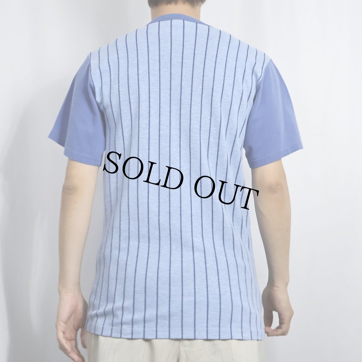 画像3: 70〜80's RUSSELL ATHLETIC 金タグ USA製 ストライプ柄 猫目ボタン ヘンリーネックTシャツ M (3)