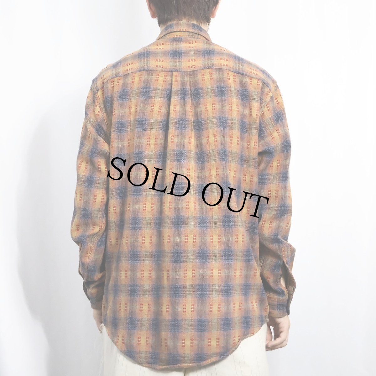 画像3: THE TERRITORY AHEAD 刺繍デザイン オンブレーチェック柄 ヘビーネルシャツ M (3)