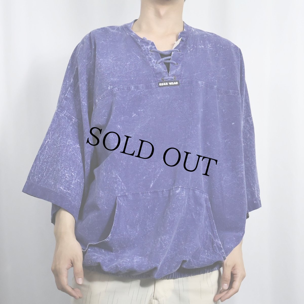 画像2: EZZE WEAR レースアップ プルオーバーシャツ (2)