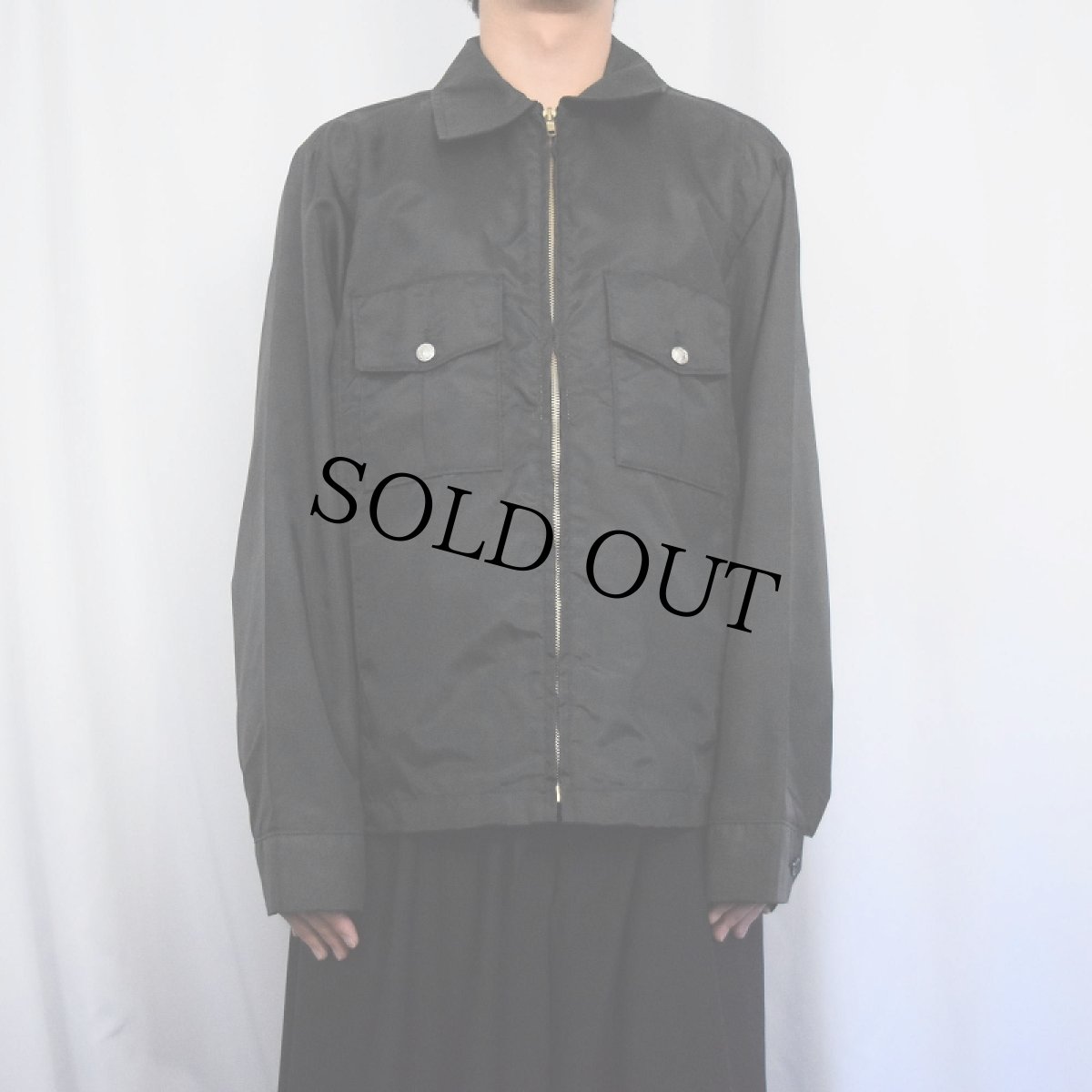 画像2: 70〜80's ナイロンジップジャケット BLACK (2)