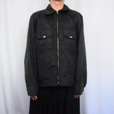 画像2: 70〜80's ナイロンジップジャケット BLACK  (2)