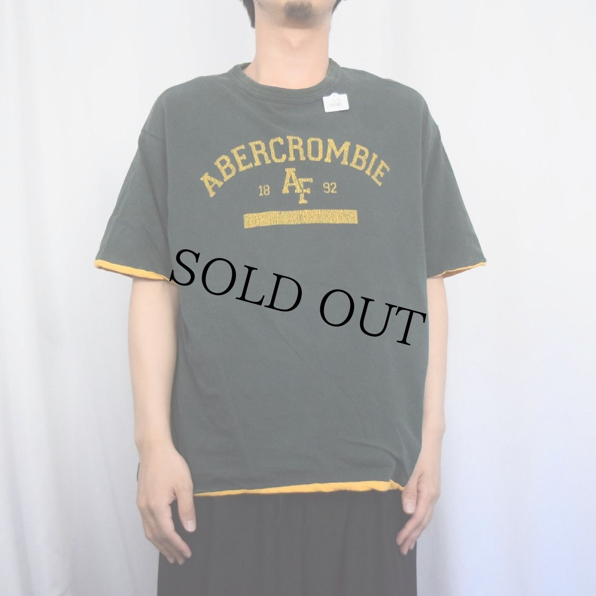 画像3: 90's〜 ABERCROMBIE＆FITCH USA製 ダブルフェイス リバーシブルTシャツ GREEN L (3)
