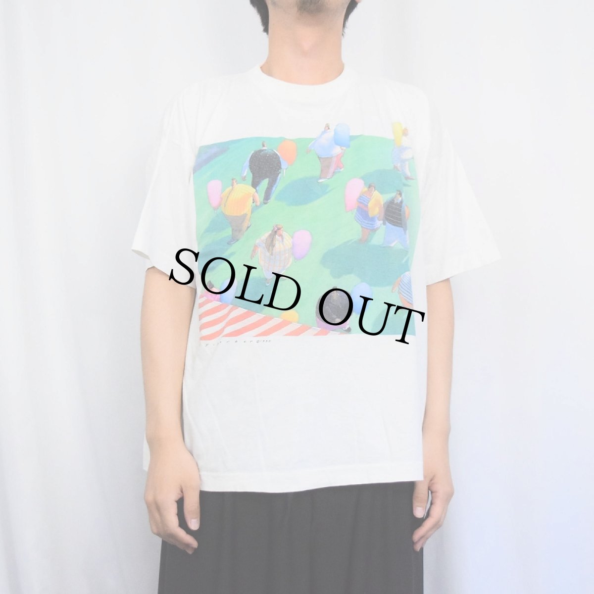 画像2: 90's R.J.Barber アートプリントTシャツ XL (2)