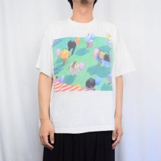 画像2: 90's R.J.Barber アートプリントTシャツ XL (2)