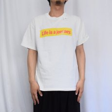 画像3: 90's NISSAN USA製 "Life is a journey. Enjoy the ride." メッセージプリントTシャツ L (3)