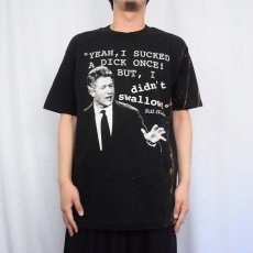 画像2: 90's Bill Clinton USA製 政治家 メッセージプリントTシャツ BLACK L (2)