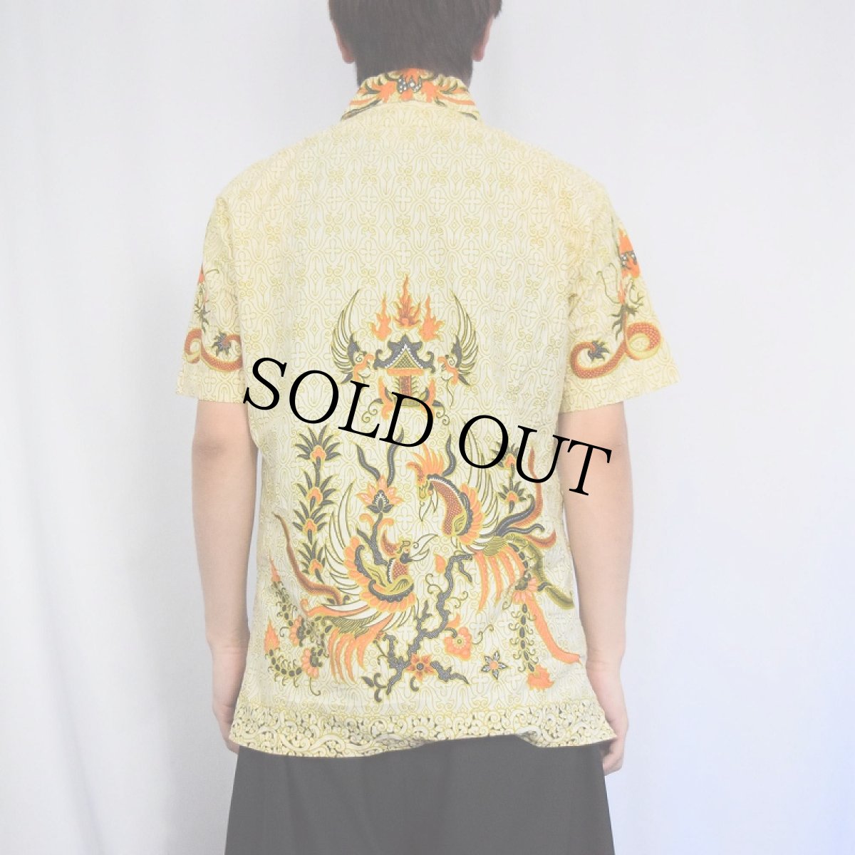 画像3: 70's〜 ドラゴン柄 キューバシャツ L (3)