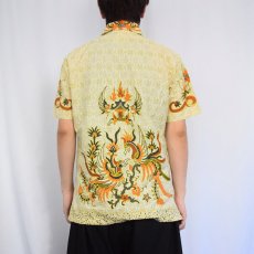 画像3: 70's〜 ドラゴン柄 キューバシャツ L (3)
