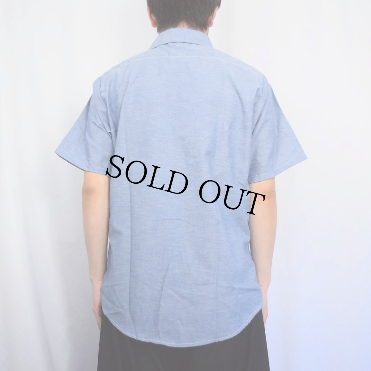 画像4: 70〜80's FIVE BROTHER USA製 シャンブレーワークシャツ フラッシャー付き DEADSTOCK M (4)