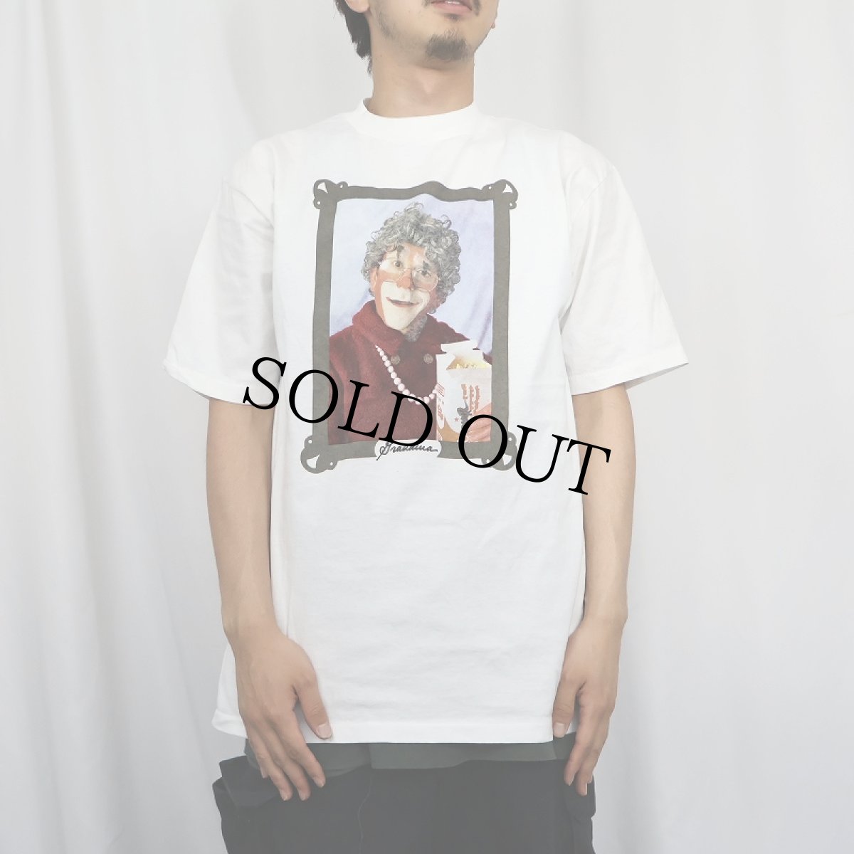 画像2: 90's USA製 "Grandma" ピエロ フォトプリントTシャツ L (2)