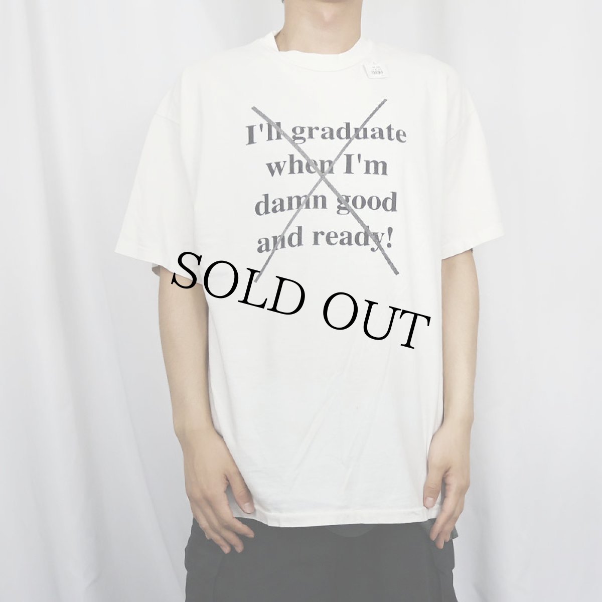 画像3: 90's "I'll graduate when i'm damn good and ready" ジョークプリントTシャツ XL (3)