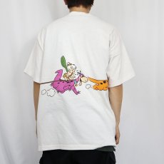 画像3: 90's The Flintstones USA製 キャラクター 巻きプリントTシャツ XL (3)