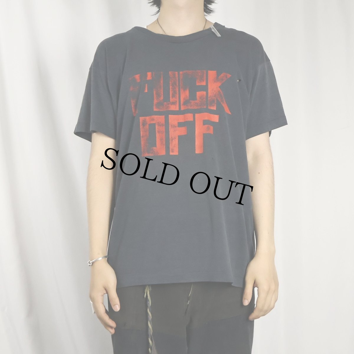 画像3: 80's USA製 "FUCK OFF" ギミックプリントTシャツ BLACK XL (3)