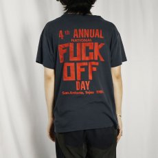 画像4: 80's USA製 "FUCK OFF" ギミックプリントTシャツ BLACK XL (4)