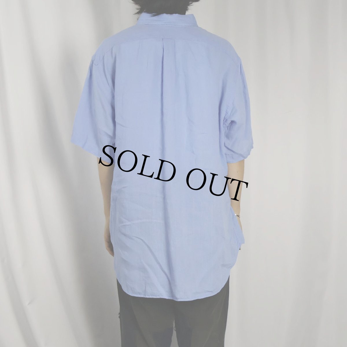 画像3: Ralph Lauren "CLASSIC FIT" ロゴ刺繍 リネンボタンダウンシャツ XL (3)