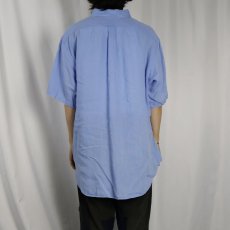 画像3: Ralph Lauren "CLASSIC FIT" ロゴ刺繍 リネンボタンダウンシャツ XL (3)