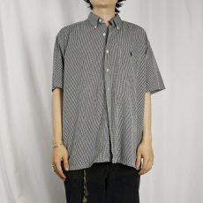 画像2: POLO Ralph Lauren "GREGGOR" ギンガムチェック柄 ロゴ刺繍 コットンボタンダウンシャツ BLACK M (2)