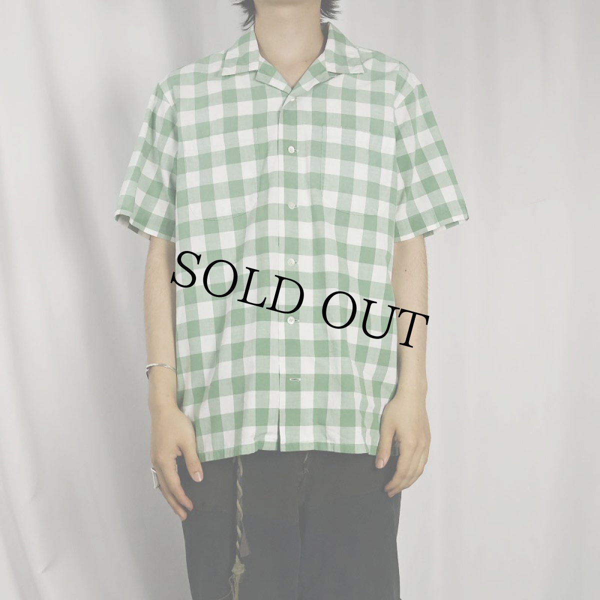 画像2: POLO Ralph Lauren ブロックチェック柄 コットンオープンカラーシャツ M (2)