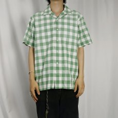 画像2: POLO Ralph Lauren ブロックチェック柄 コットンオープンカラーシャツ M (2)