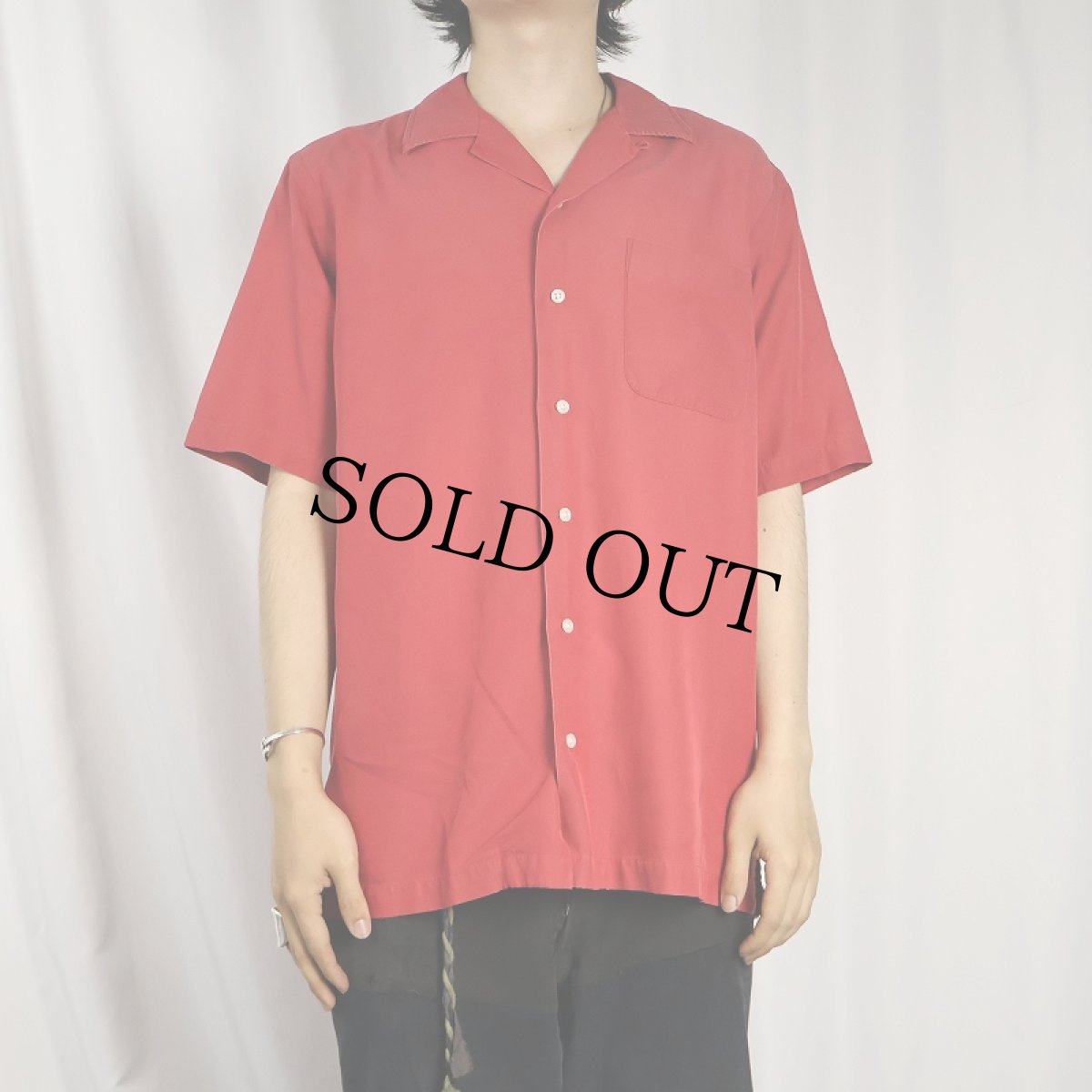 画像2: POLO Ralph Lauren コットン × シルク オープンカラーシャツ S (2)