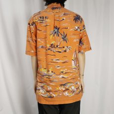 画像3: 90's POLO SPORT Ralph Lauren オールオーバーパターン コットンアロハシャツ M (3)