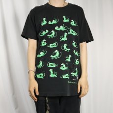 画像2: 90's USA製 四十八手 トカゲプリント エロTシャツ BLACK M (2)